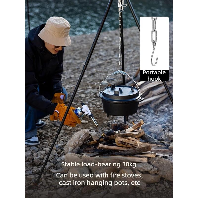 Camping Cooking Tripod - Alüminyum Alaşımlı Asılı Pot Braketi Paslanmaz