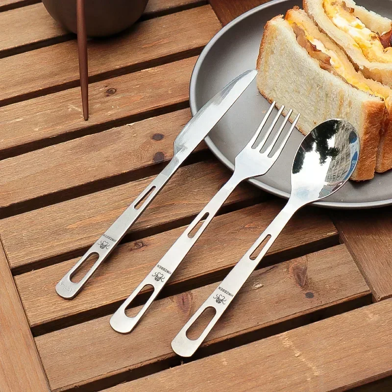 Camping Cooking Full Set - Hwztitanium titanyum çatal kaşık bıçak seti
