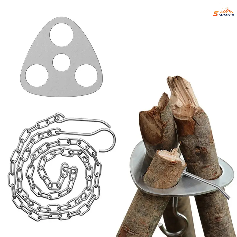 Camping Cooking Tripod - Paslanmaz Çelik Taşınabilir Kamp Tripod Askı