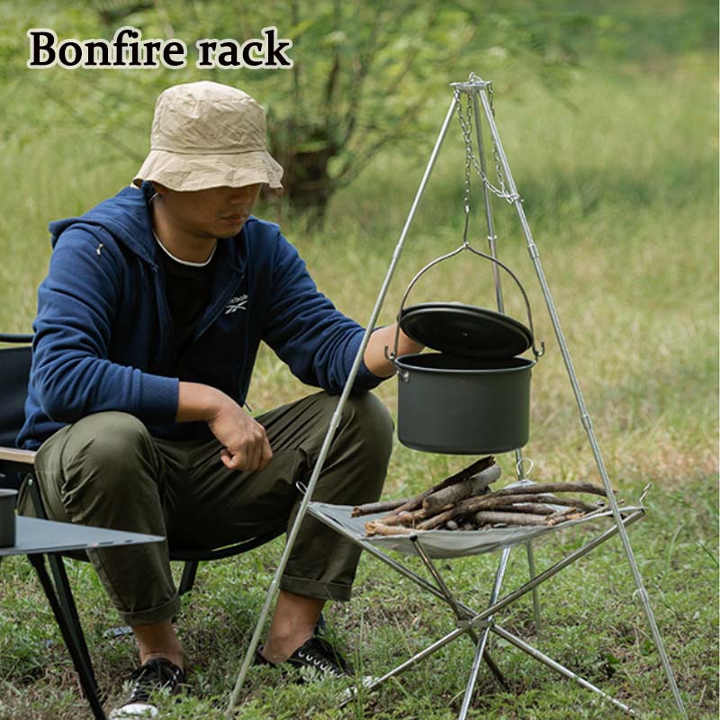 Camping Cooking Tripod - Kamp Bonfire Tripod taşınabilir üçgen destek