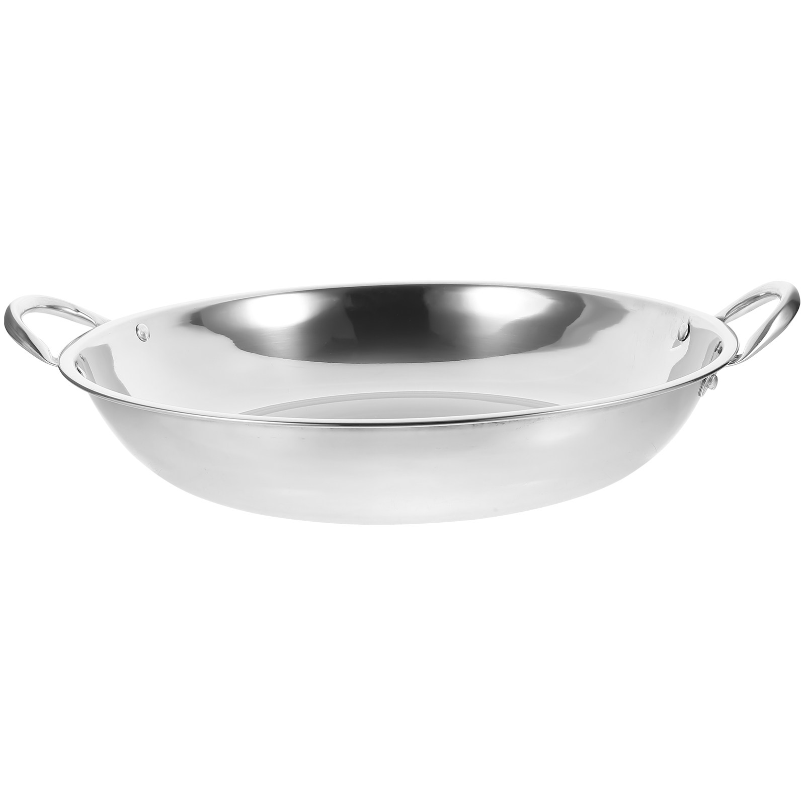 Camping Cooking Wok - Çift Saplı Paslanmaz Çelik Wok Tencere