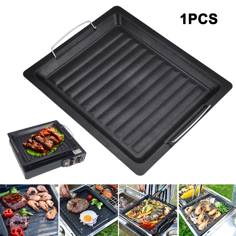 Camping Cooking Wok - Açık havada kalın kare ızgara tavası