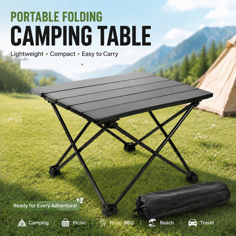 Camping Cooking Organizer - Hafif Taşınabilir Katlanabilir Kamp Masası, Açık