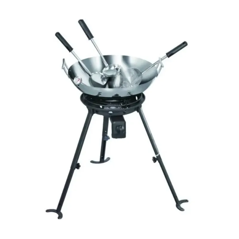Camping Cooking Wok - Taşınabilir Kullanım İçin Wok Setiyle Birlikte