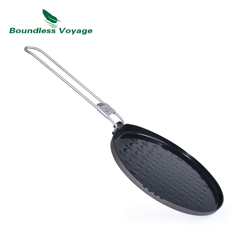 Camping Cooking Wok - Sınırsız Voyage titanyum yapışmaz tava katlama