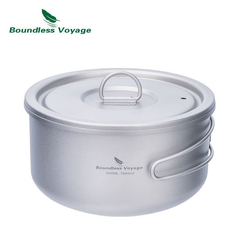 Camping Cooking Can - Sınırsız Voyage Titanyum Kapaklı Kamp Pot