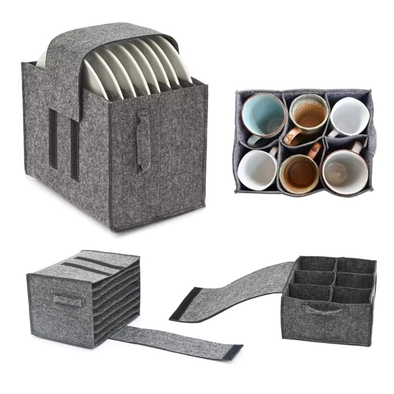 Camping Cooking Utensil Holder - 1 adet Keçe Tabak Çanak Bardak