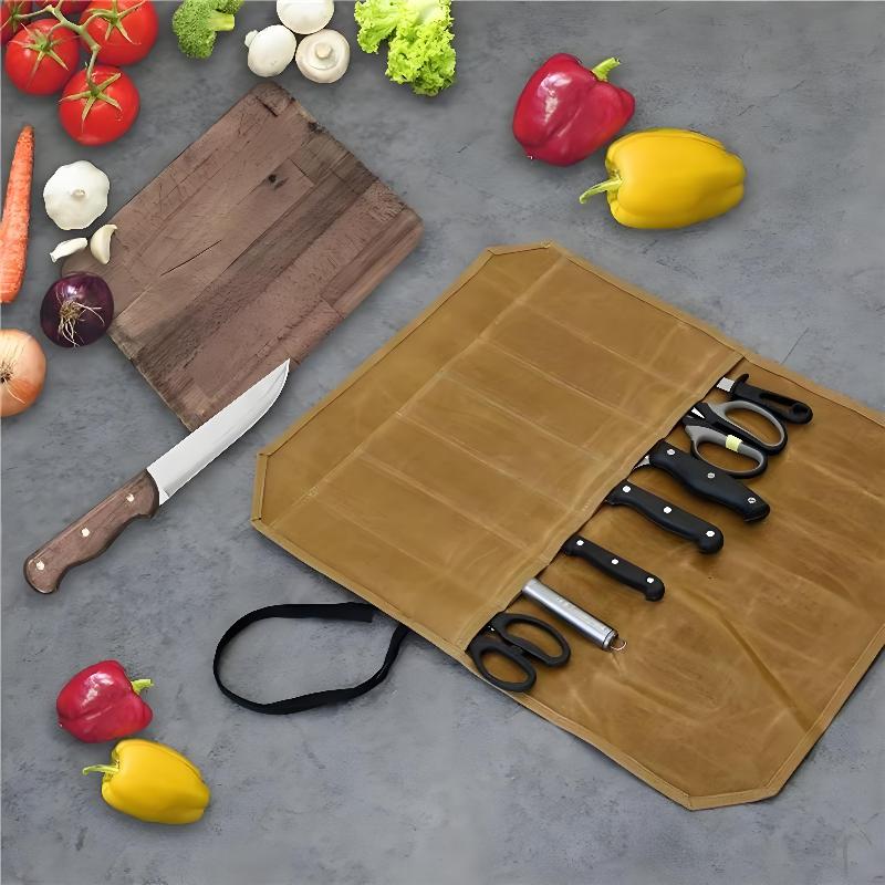 Mumlu Kanvas Şef Bıçağı Çantas - Camping Cooking Utensil Holder incelemesi ve fiyatı
