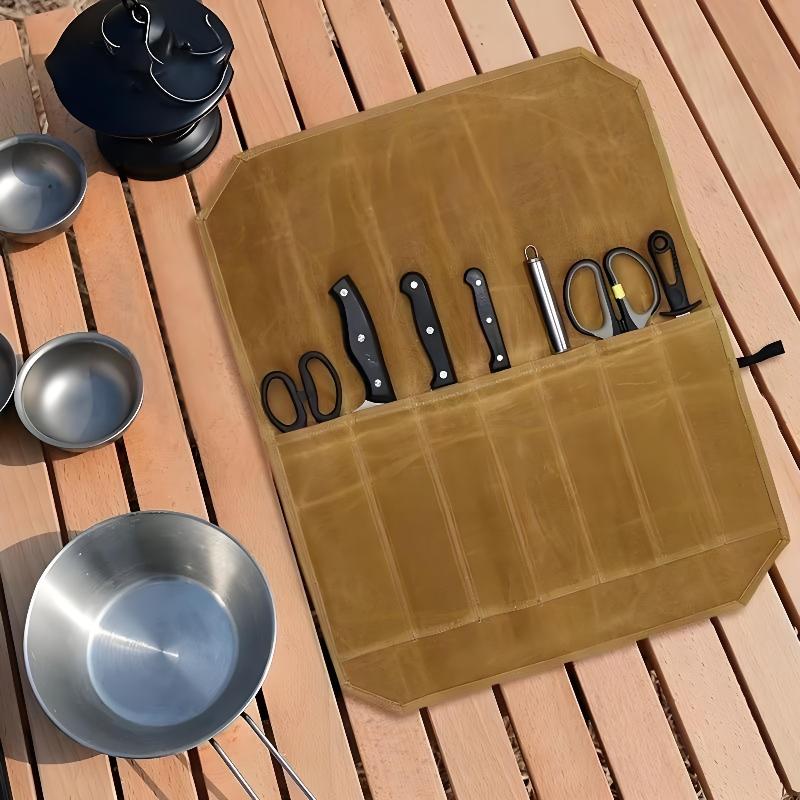 Mumlu Kanvas Şef Bıçağı Çantas - Camping Cooking Utensil Holder incelemesi ve fiyatı
