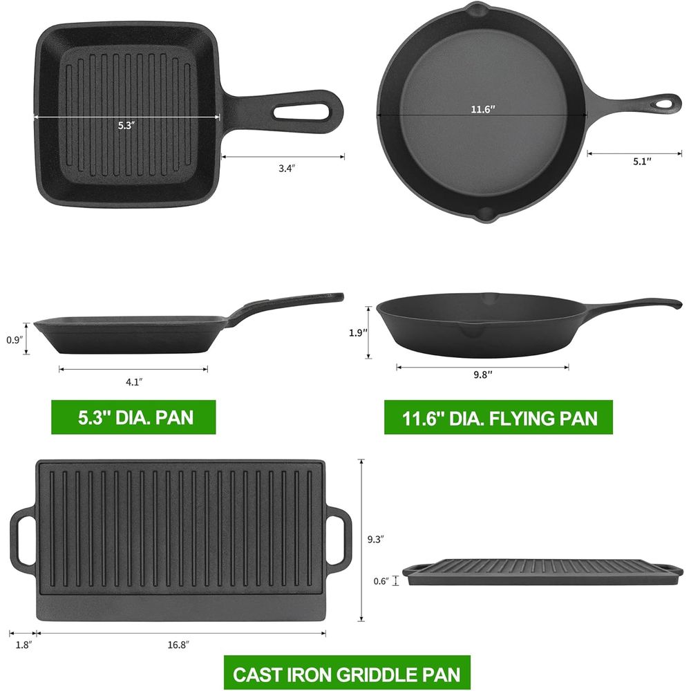 8 Parçalı Önceden Yağlanmış Dö - Camp Dutch Oven Cast incelemesi ve fiyatı